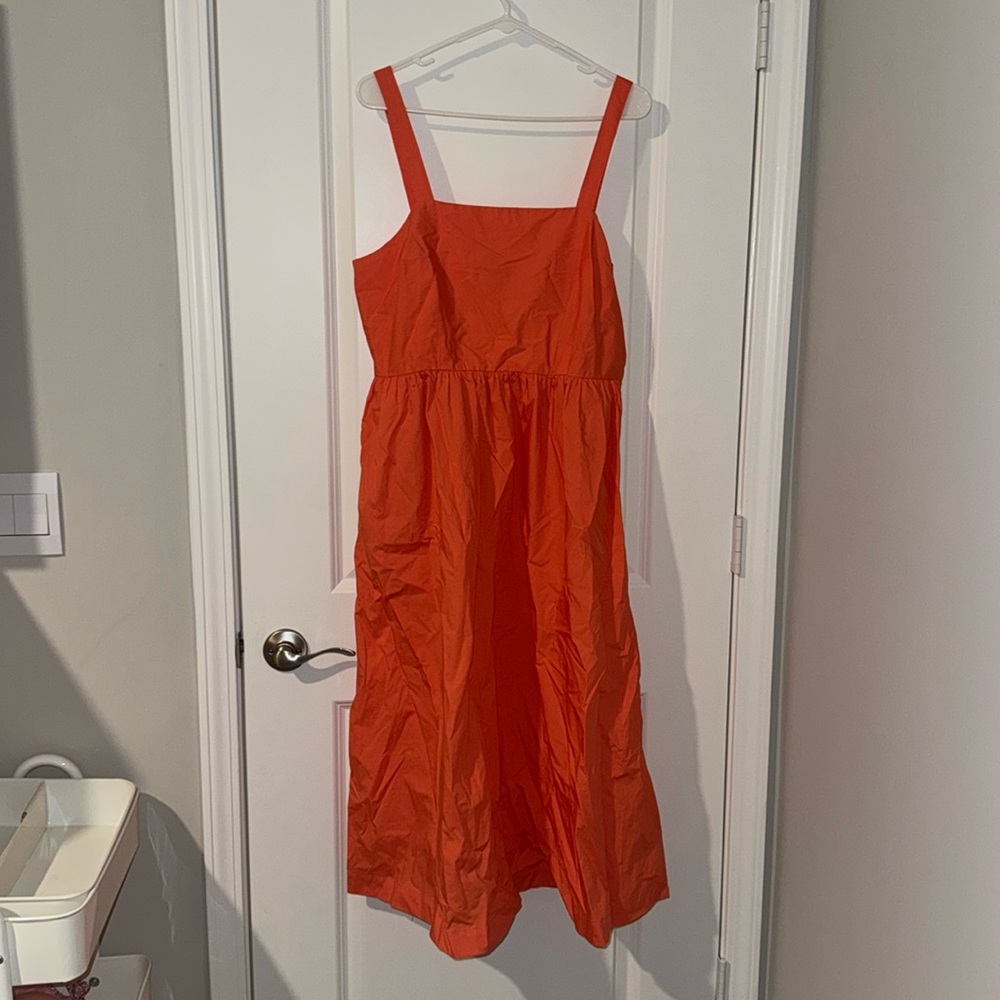 Orange midi length dress size large